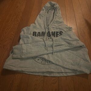 Divided Gray Ramones Crop Hoodie